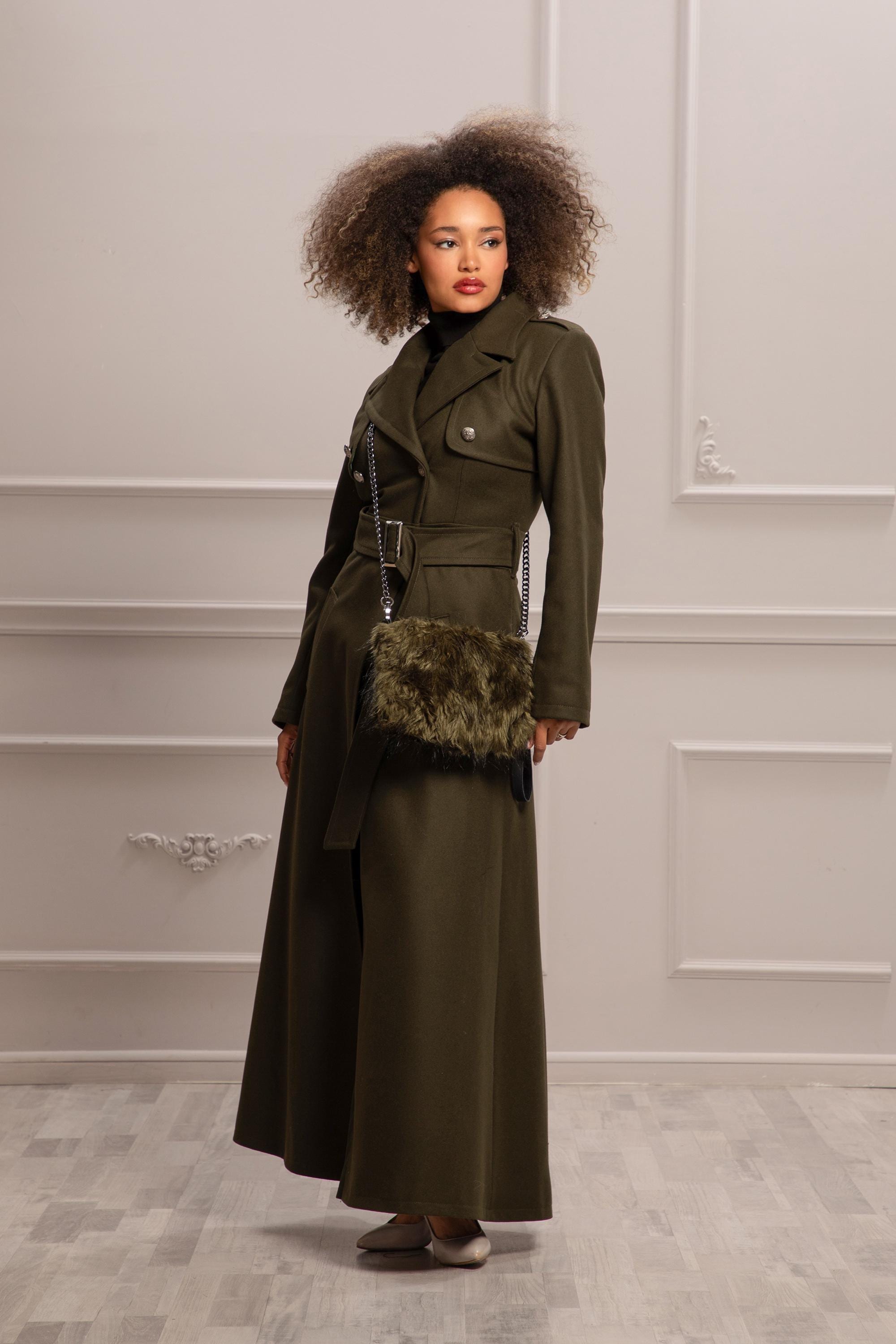 Wool Trench Coat, Wool Women Fashion, Womens Maxi Coat, Floor