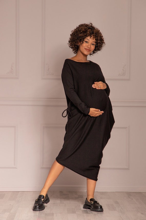Loose Knit Sweater Dress in Asymmetric Length with Ties - Winter Long Dress Loose Knit Sweater Dress in Asymmetric Length With Ties - Winter Long Dress,  Comfy Maternity Dress, Formal Event Knitted Dress - Etsy