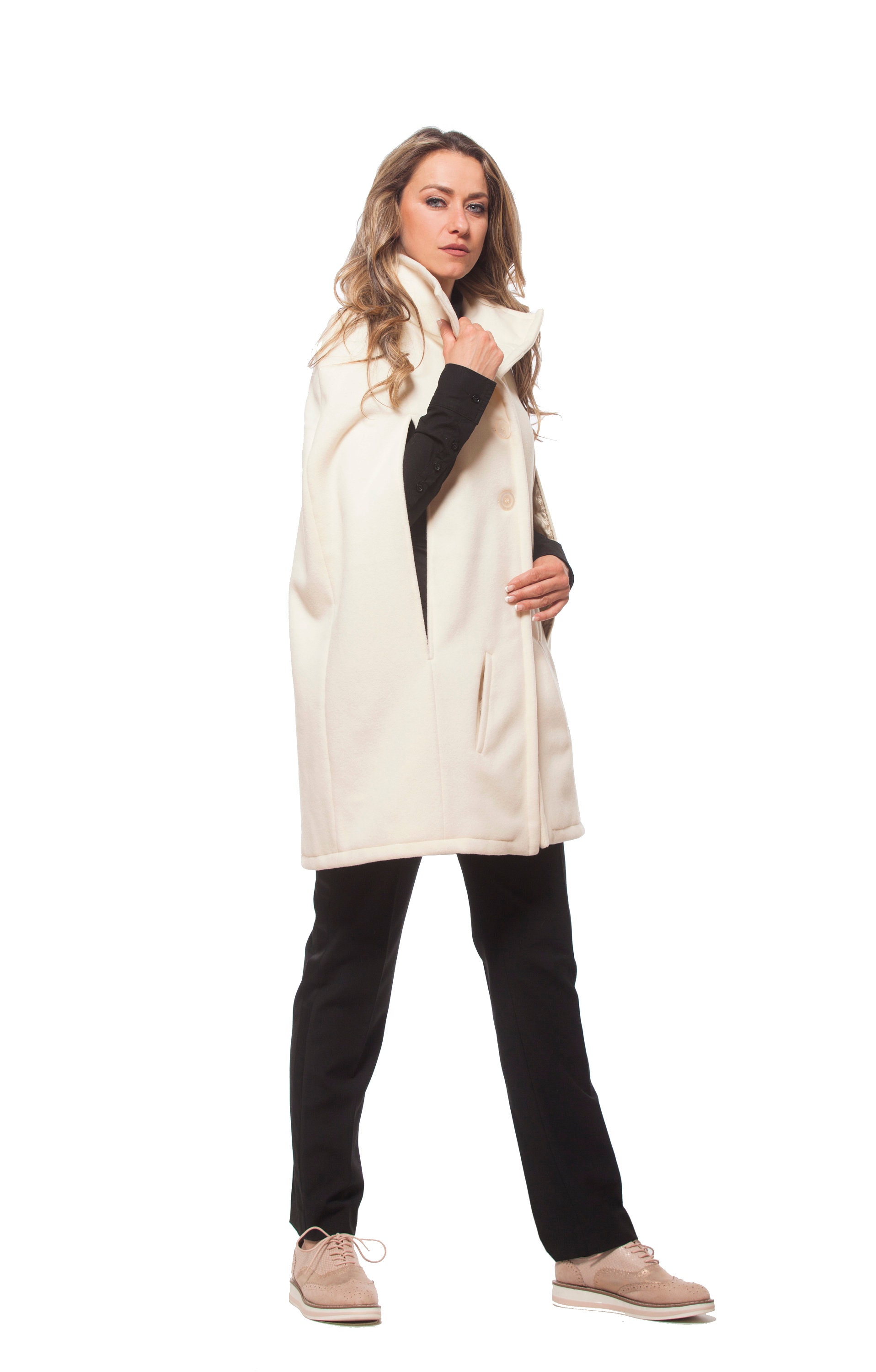 Cape Coat Women Coat Cashmere Poncho Coat Plus Size | Etsy
