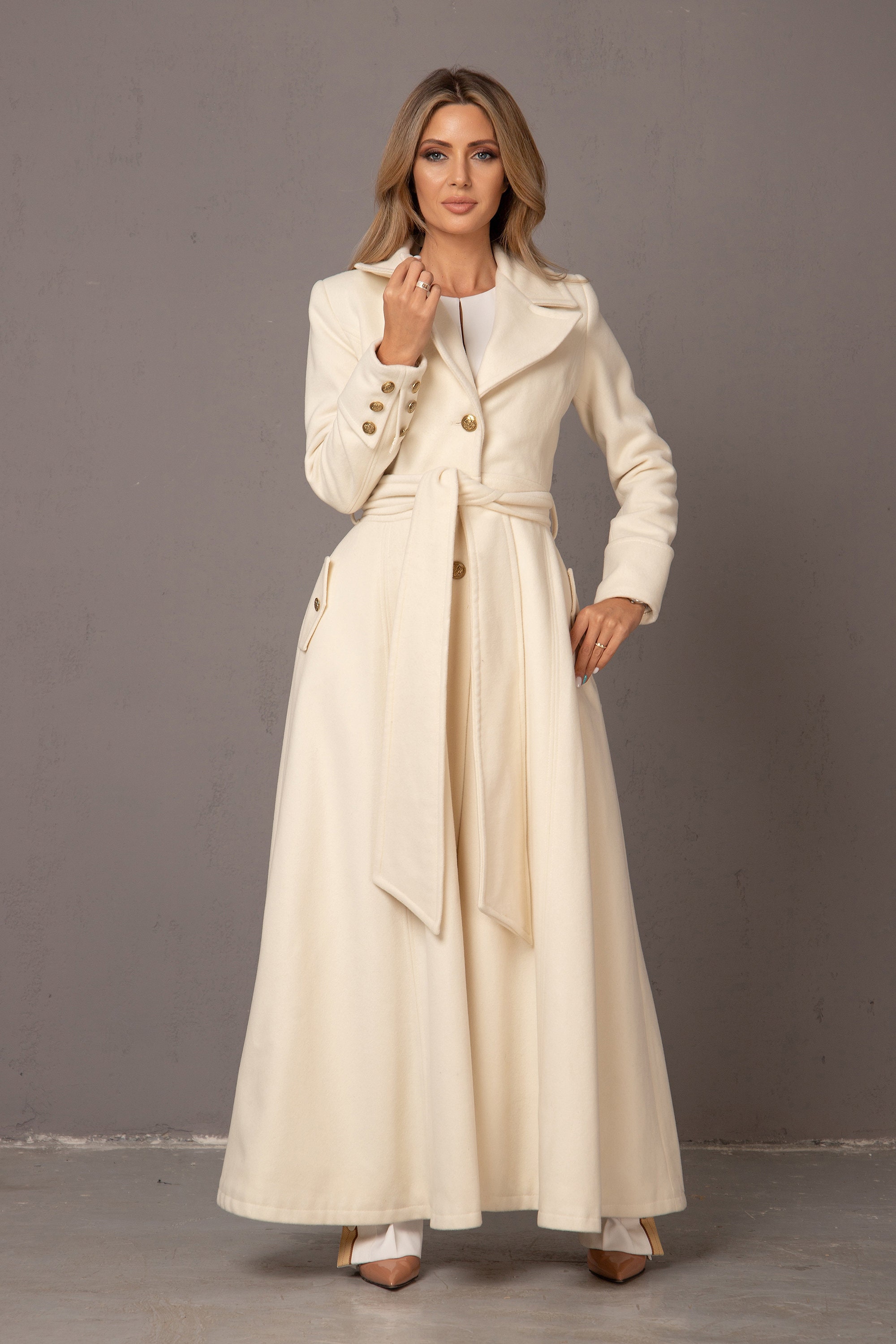 chinese dress ladies Cream Tweed Jacket Blazer for hand Made for Young Ladies