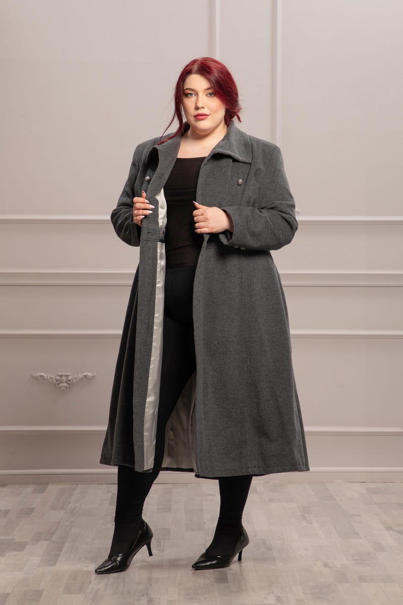 Cashmere Wool Coat, Plus Size Coat, Custom Size Coat, Winter Overcoat