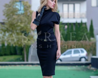 Black Dress, Romantic Dress, Pencil Dress, Plus Size Clothing, Turtleneck Dress, Fall Dress, Cocktail Dress, Evening Dress, Going Out Dress