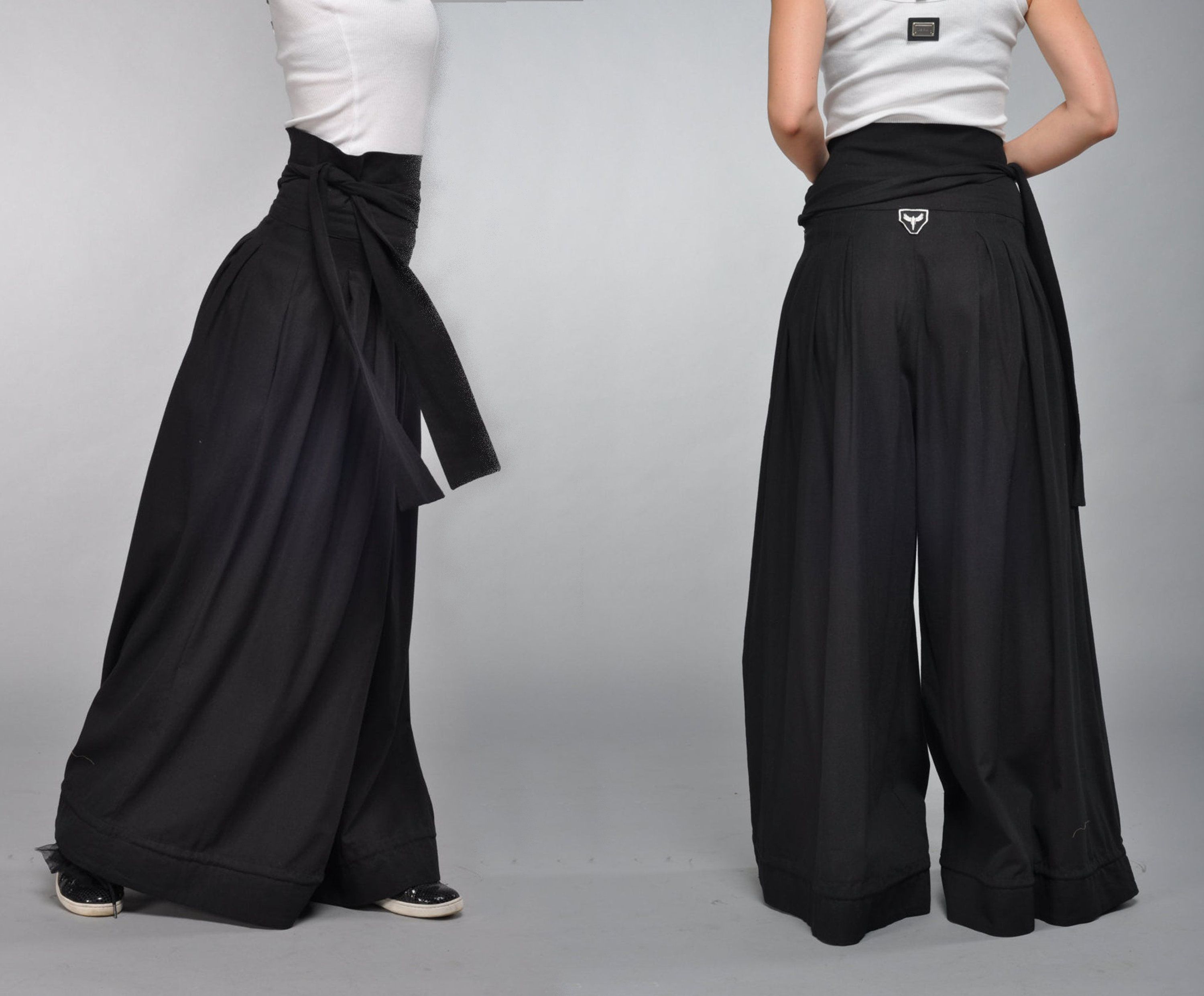 Linen Palazzo Pants, Japanese Clothing, Wide Leg Pants