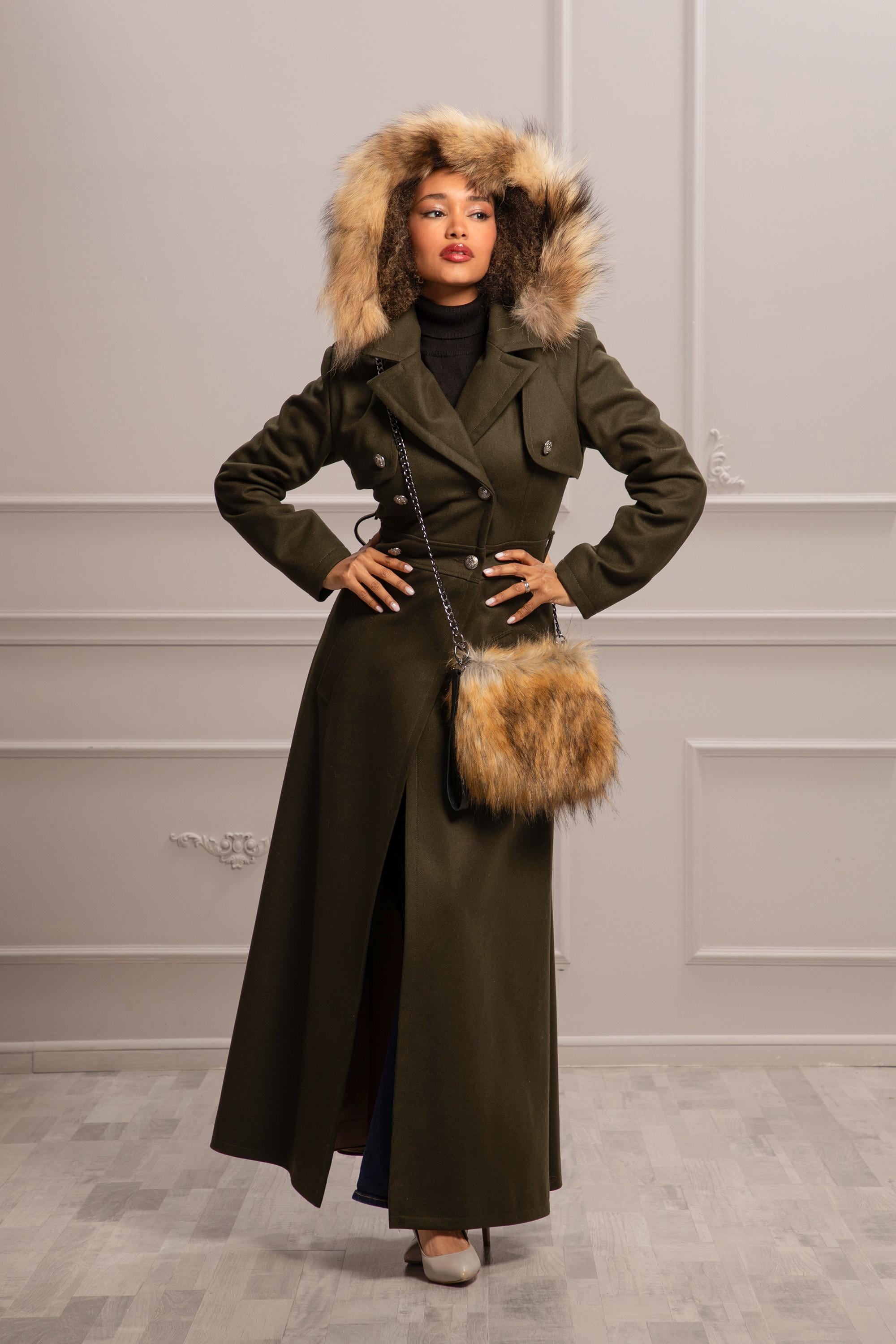 Wool Trench Coat, Wool Women Fashion, Womens Maxi Coat, Floor