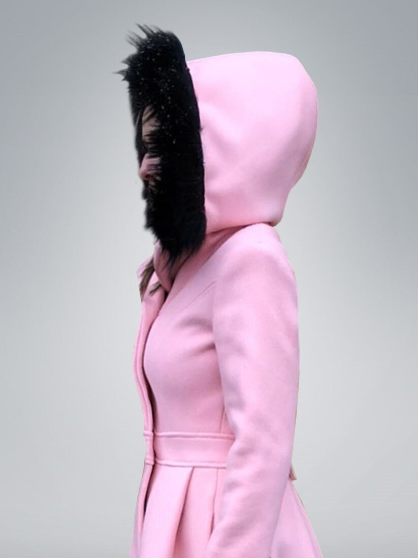 Pink Cashmere Wool Custom Made Coat, Plus Size Princess Cut Coat, Feminine Winter  Coat, Bright Pink Dress Coat Women, Fit and Flare Coat 