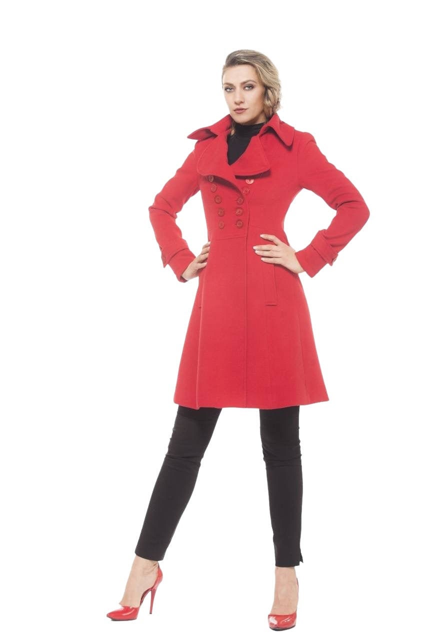red winter coat plus size