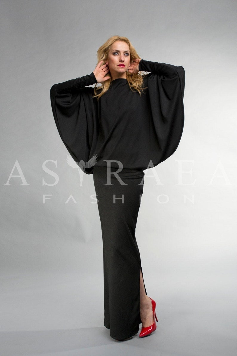 Black Witch Dress, Gothic Halloween Costumes, Wedding Guest Dress, Cocktail Dress, Formal Dress, Womens Clothing, Fall Fashion, Floor Length image 3