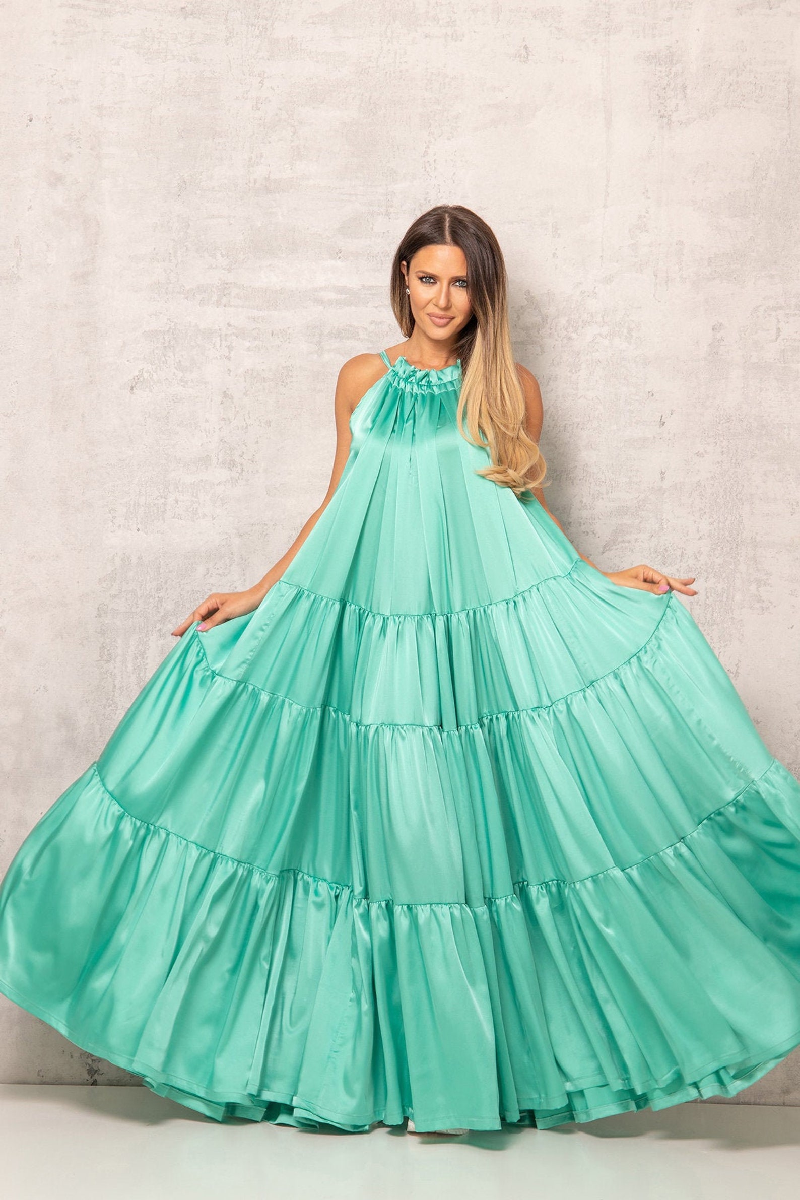 Light Emerald Green Dress Maxi Dress Women Plus Size Etsy