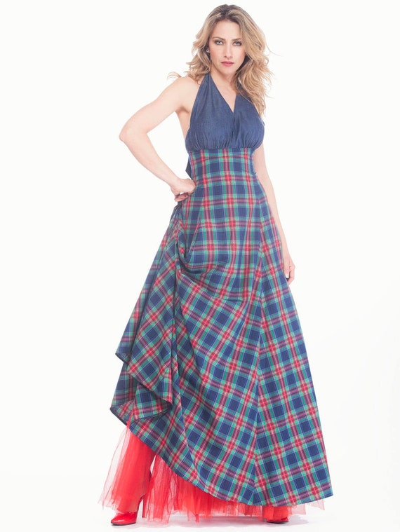 Plus size plaid skirt in the summer top
