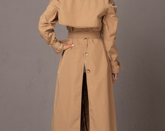 NEW TRENCH COAT Long Beige Jacket for Spring/fall