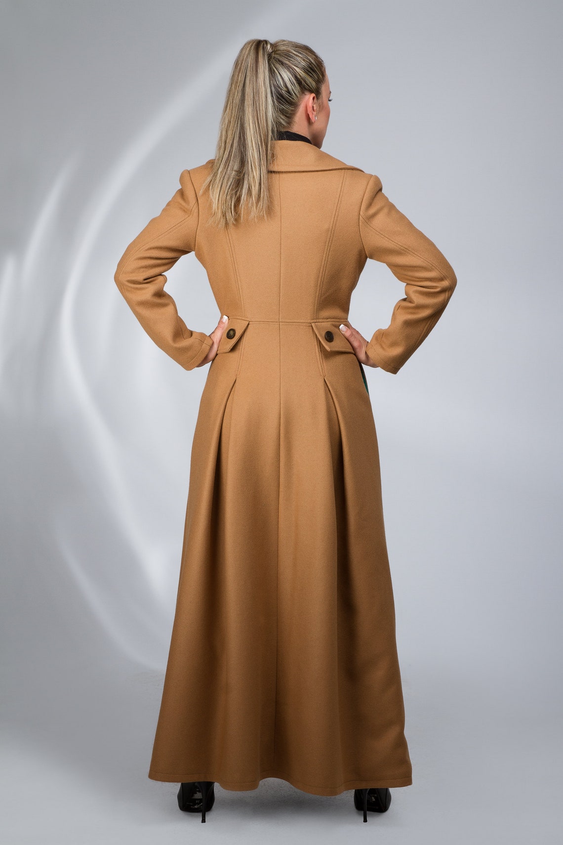 Long Wool Camel Coat Winter Trench Coat Women Wool Cashmere Etsy