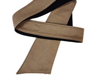 Beige-Black Double Colored Belt for Coat/Jacket/Trench Coat/Overcoat, Replacement Tie Belt, Wide Wool Wrap Belt, Custom Made Sash Belt