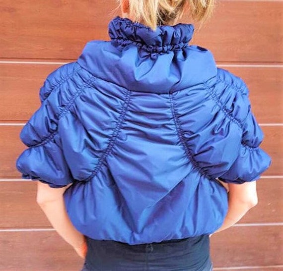 short blue jacket womens