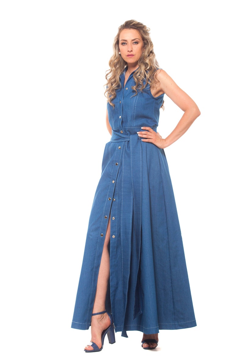plus size jean maxi dress