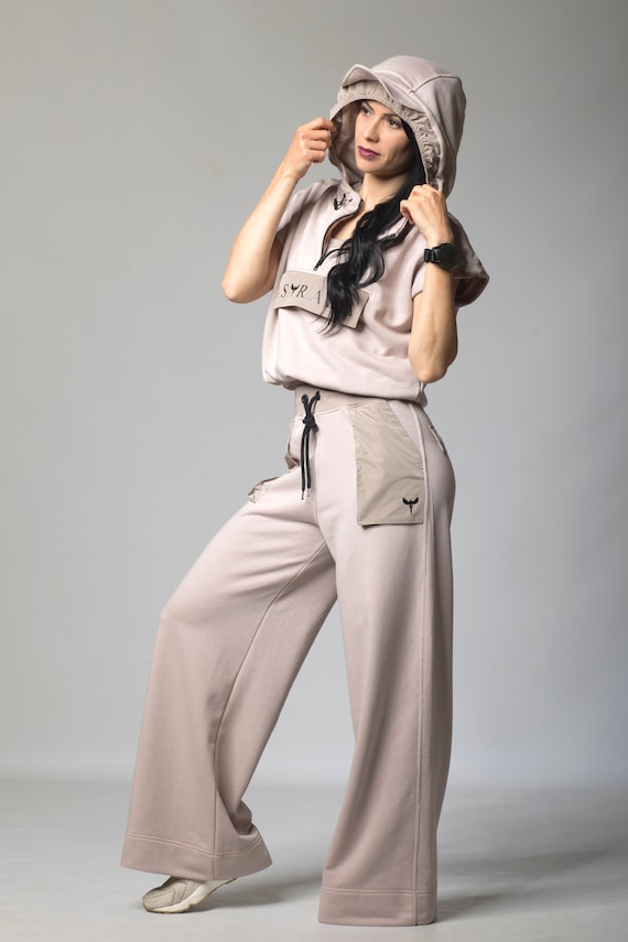 Short Sleeve Hoodie and Wide Leg Pants Set, Two Piece Set, Sweatsuit for Women, Lounge Wear Set, Women Tracksuit, Womens Pants Set - Etsy Short Sleeve Hoodie and Wide Leg Pants Set, Two Piece Set, Sweatsuit for Women, Lounge Wear Set, Women Tracksuit, Womens Pants Set - Etsy