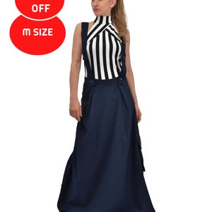 Special 40% OFF, Size M Linen Skirt Women, Linen Maxi Skirt, Linen Clothing, Plus Size Skirt, Long Skirt, Blue Linen Skirt, Linen Wear