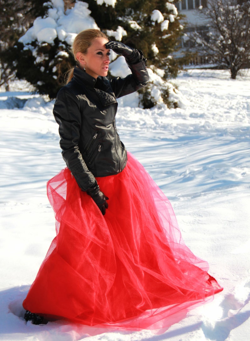 Red Tulle Skirt Tulle Maxi Skirt Plus Size Maxi Skirt Long Etsy