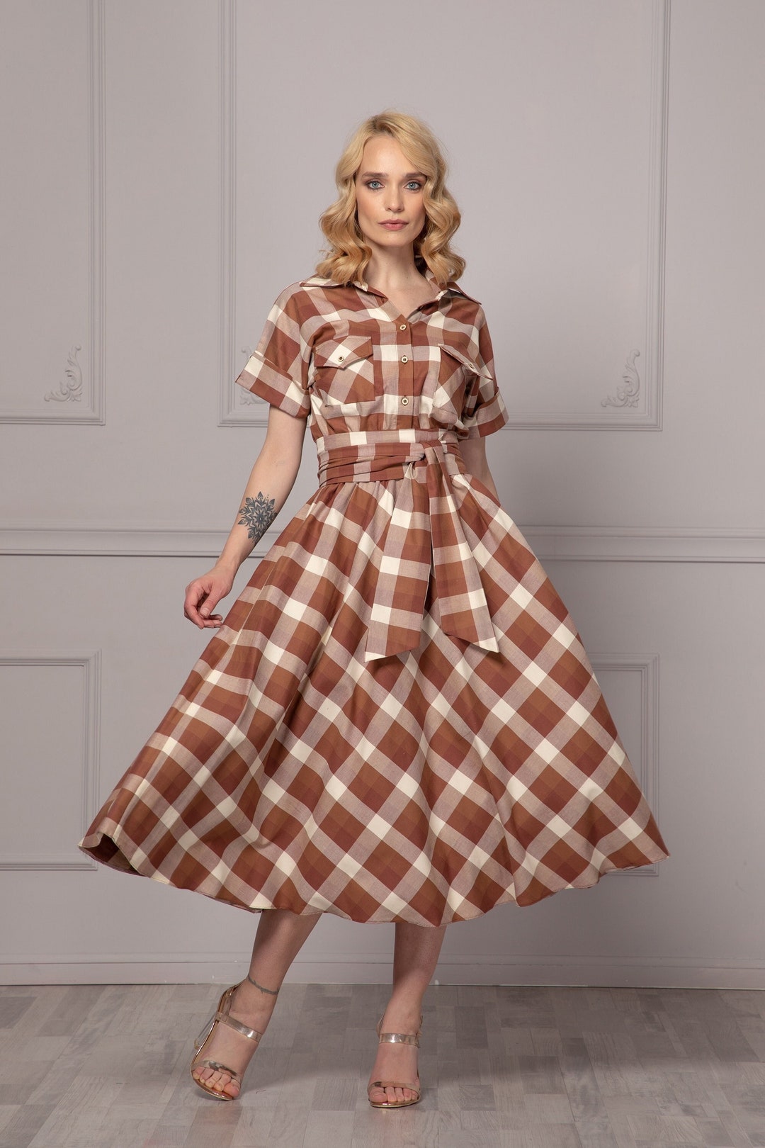 Arbuthnot Modern Tartan Midi Dress