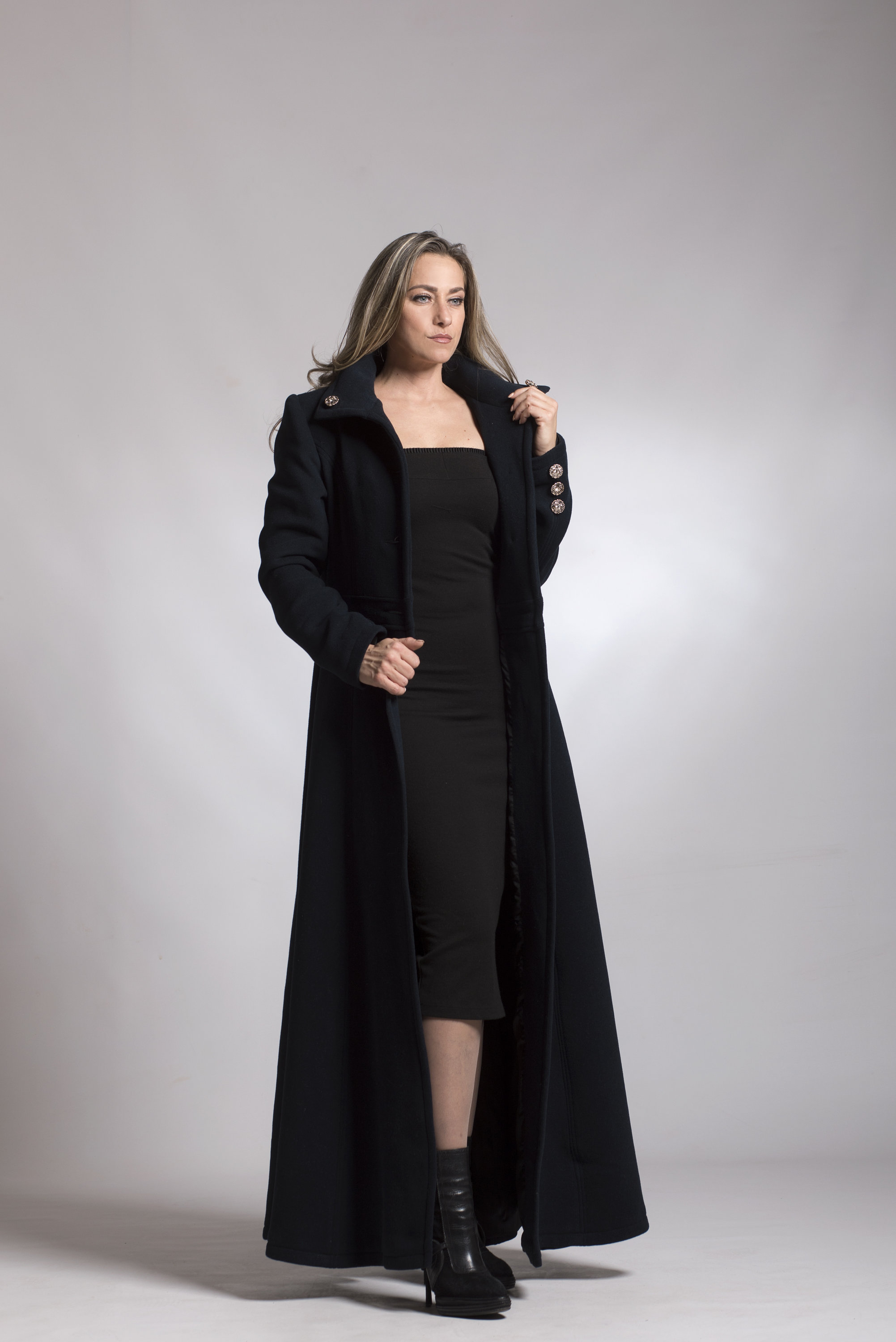 Dark Blue Maxi Coat Long Cashmere Coat for Winter Wool Coat - Etsy