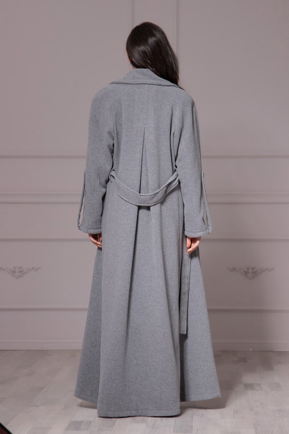 Loose Winter Trench Coat With Trapeze Silhouette, Chunky Wide Full