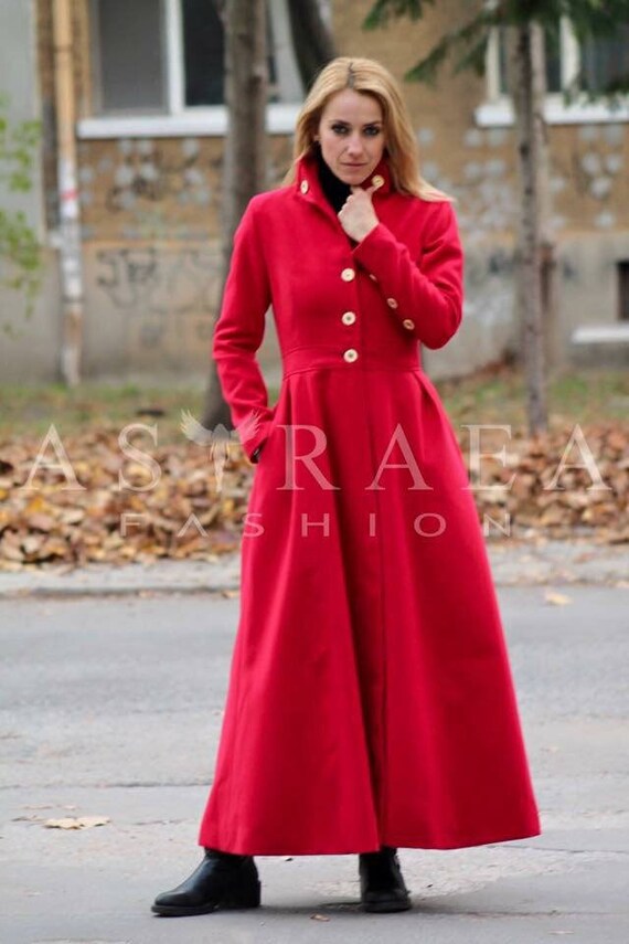 plus size red coat