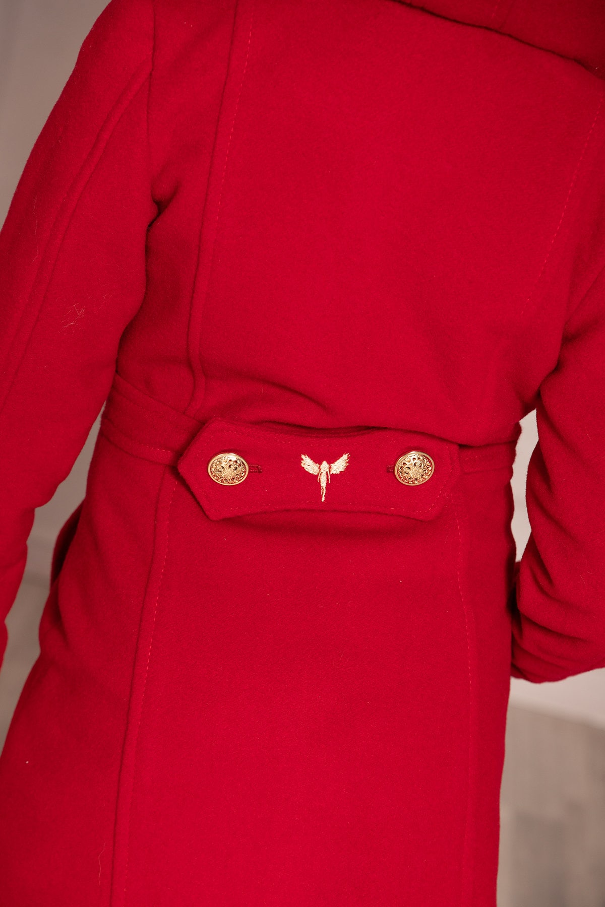 UnoSheng Manteau Bébé Hiver Laine Rouge – Manches Longues, Couleur Unie, Nœud Papillon – Chaud & Tendance Pour Enfant & Bébé