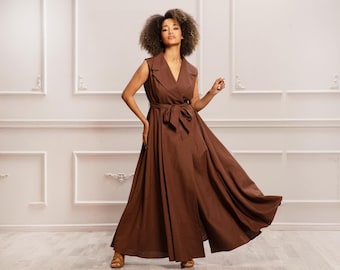 Mother of the Bride Dress, New Years Eve Dress, Mother of Groom Dress,  Linen Maxi Dress, Wedding Guest Dress, Boho Wrap Dress, Prairie Dress - Etsy