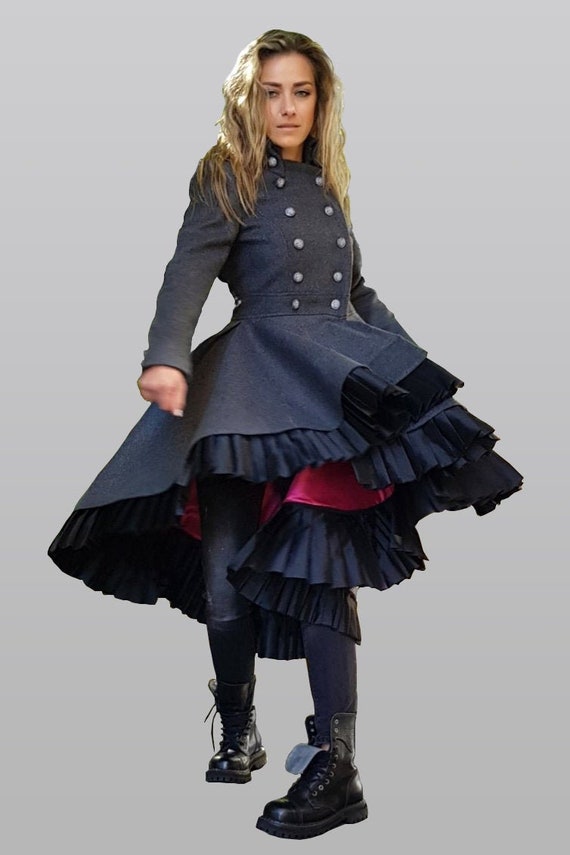 Ruffle clearance winter coat