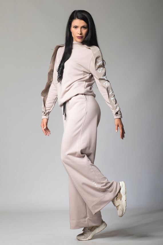 Sweatshirt and Wide Leg Pants Set Womens Pants Set Women - Etsy UK