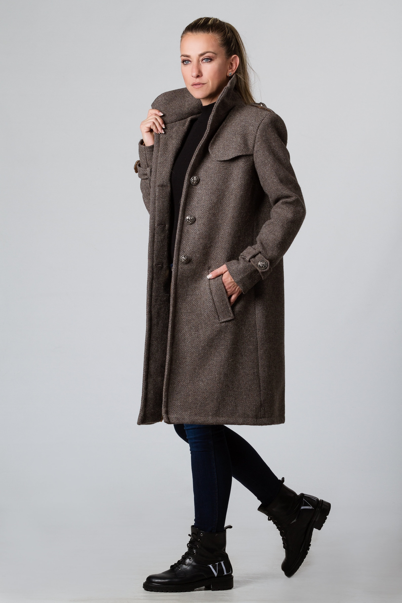 Wool Winter Coat Plus Size Cashmere Coat Women Knee Length Etsy
