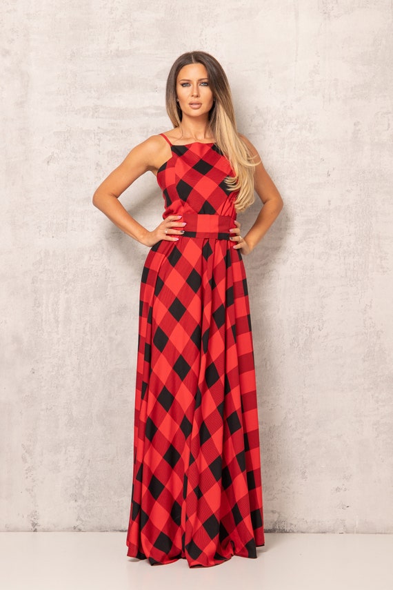 Tartan fitted shop dress