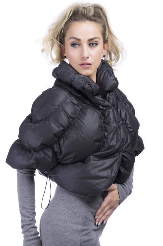 winter cropped puffer jacket