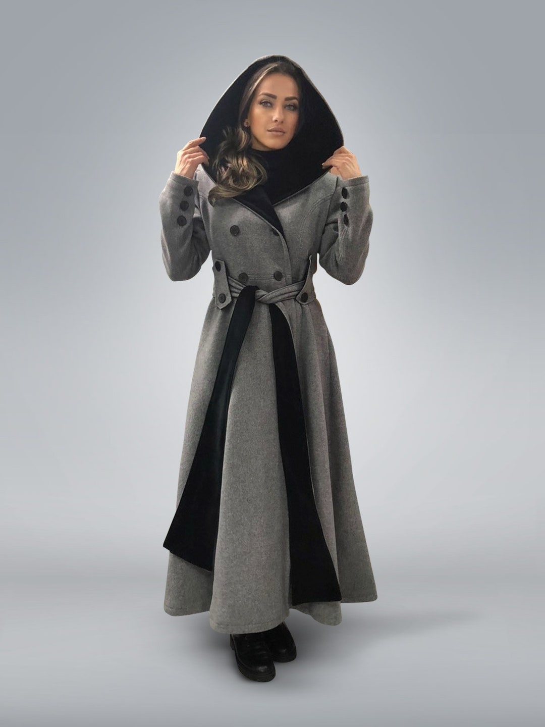 Women's Long Padded Coat - Maxi Length with Hood main image 1