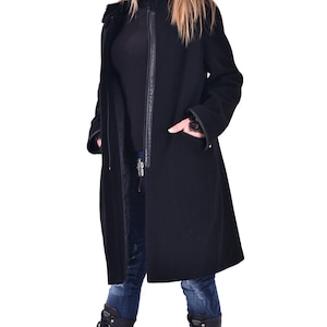 Cashmere Coat, Wool Coat Women, Winter Wool Coat, Black Winter Coat, Plus Size Clothing, Oversized Coat, Women Overcoat, Long Sleeve Coat
