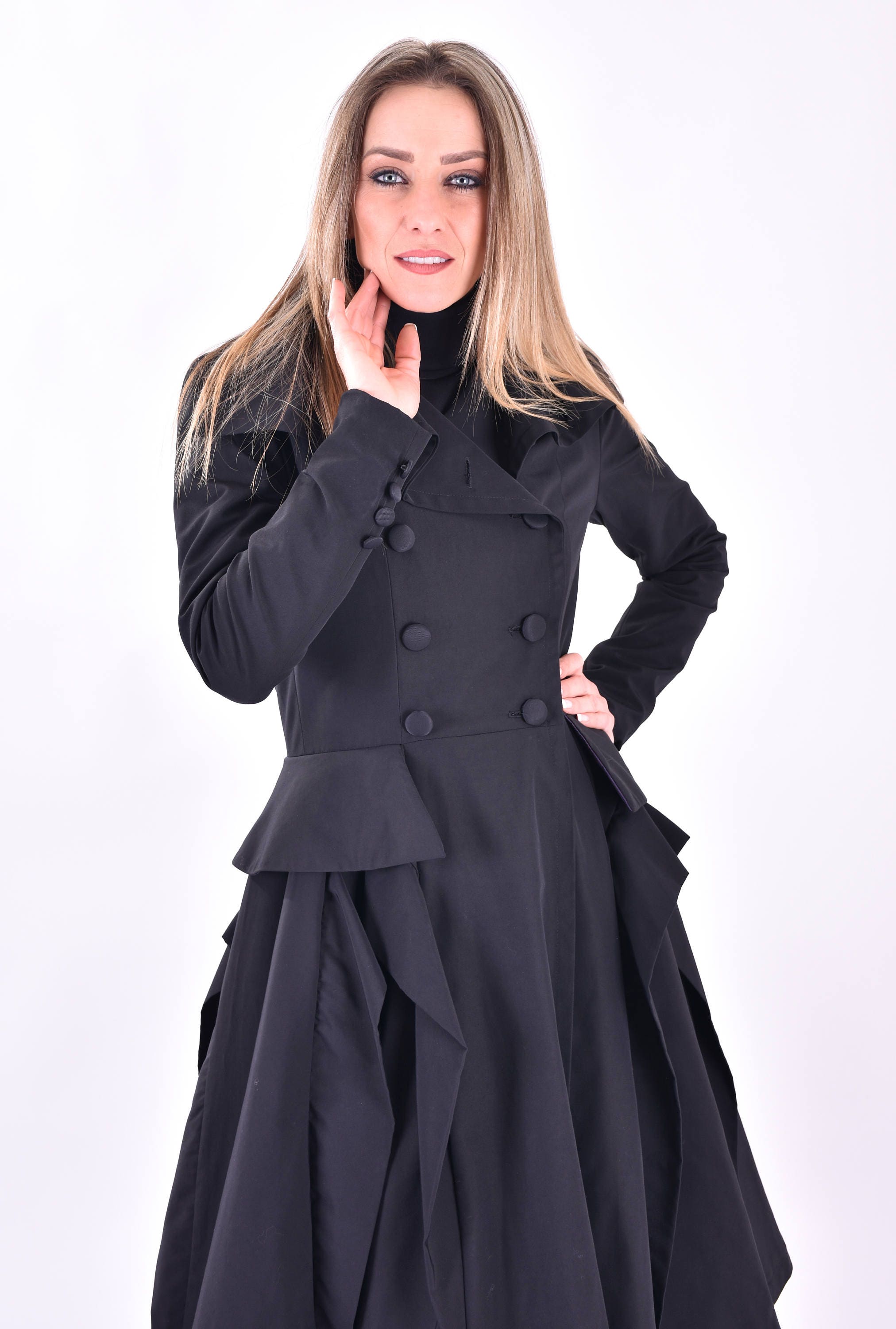 Women Overcoat Black Coat Asymmetric Coat Gothic Clothing | Etsy