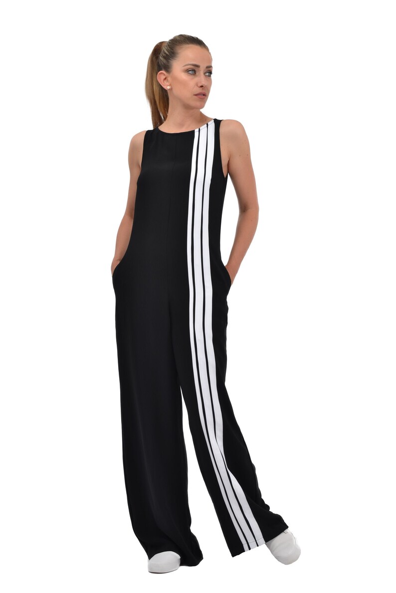 Loose Wide Leg Black Summer Women Jumpsuit Maxi Romper Etsy