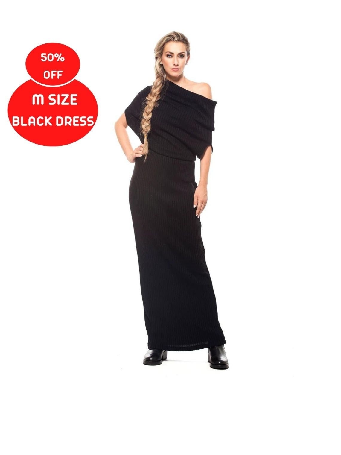Shoulder Dress Wool Dress Plus 