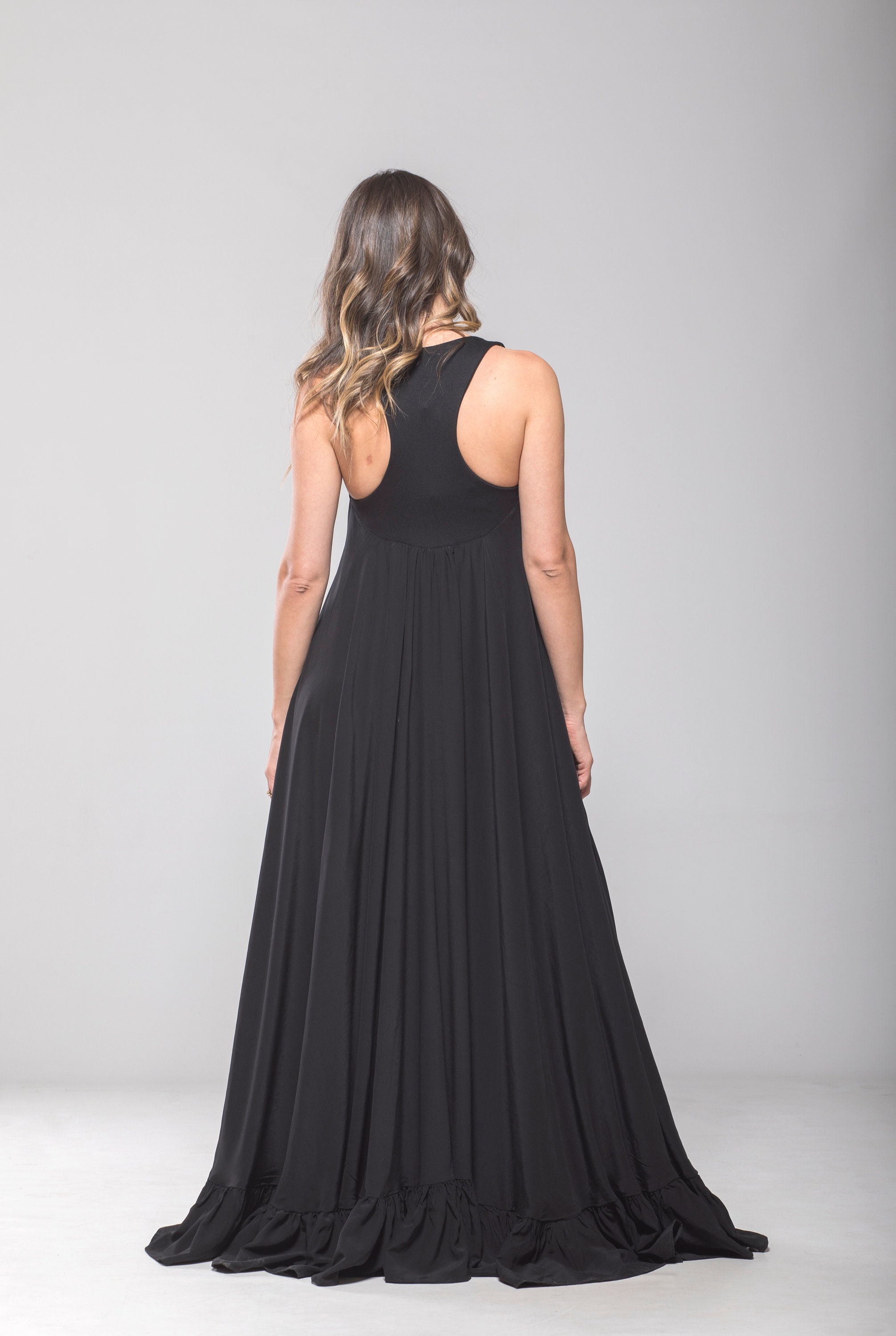 cotton racerback maxi dress