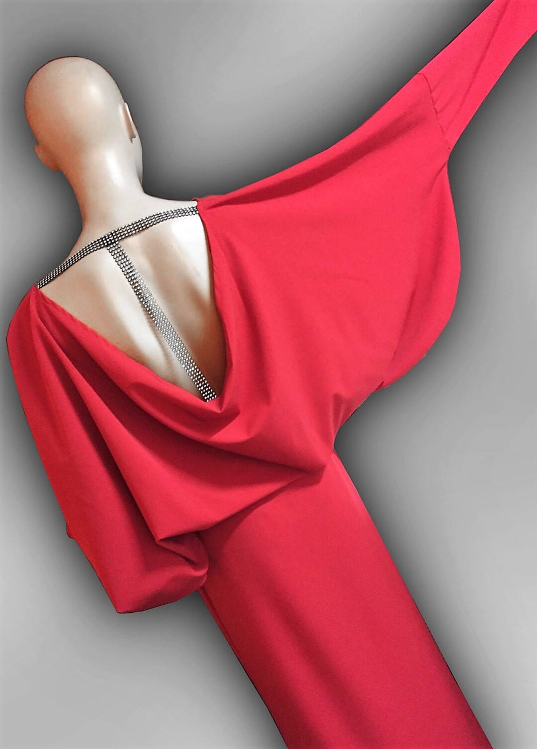 Desiree Plus Size Batwing Dress- Red