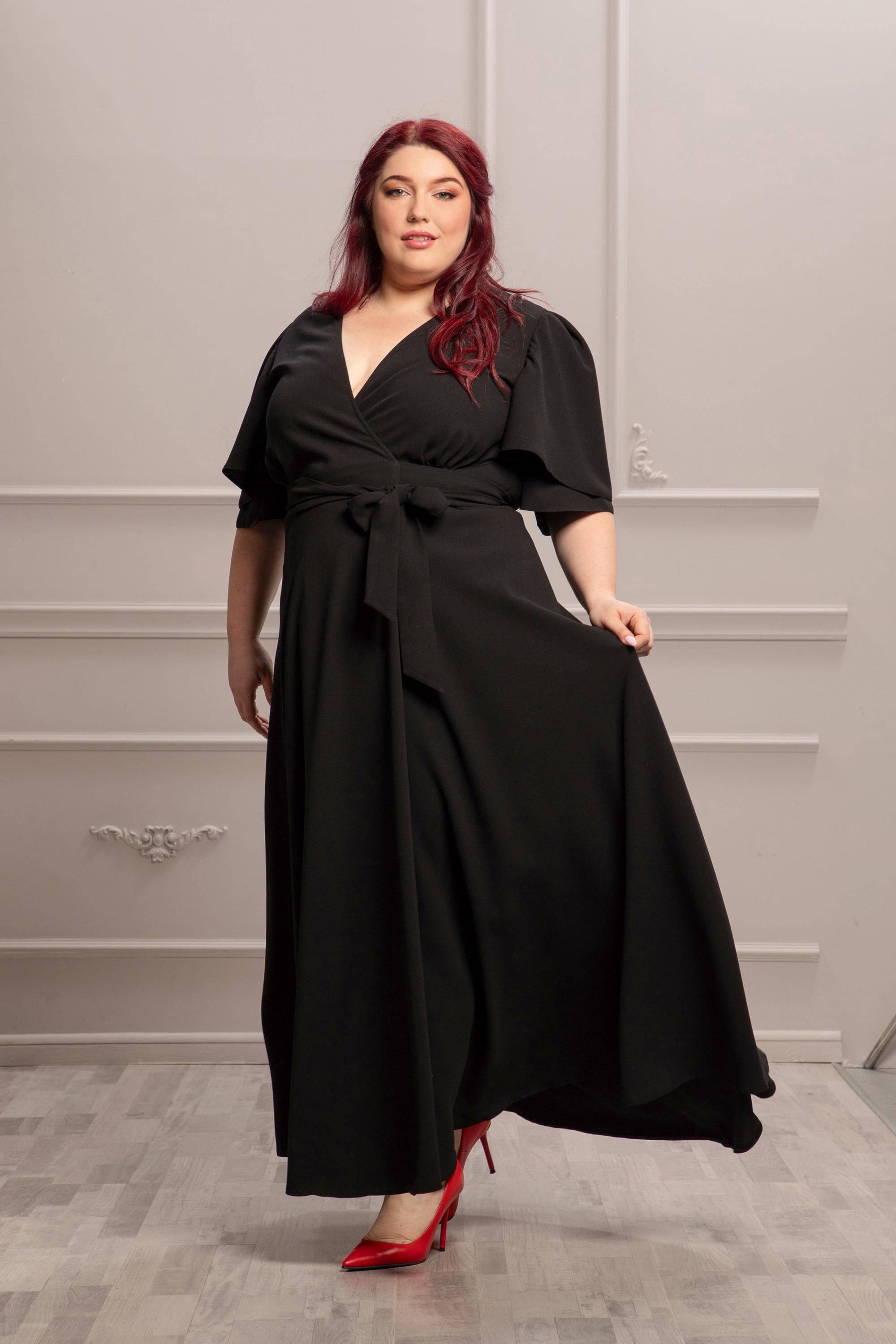 Plus Size Wedding Guest Dress ~ Black Cocktail Dress Great Mother of the  Bride Dress ~ 4 Colors Available - Etsy