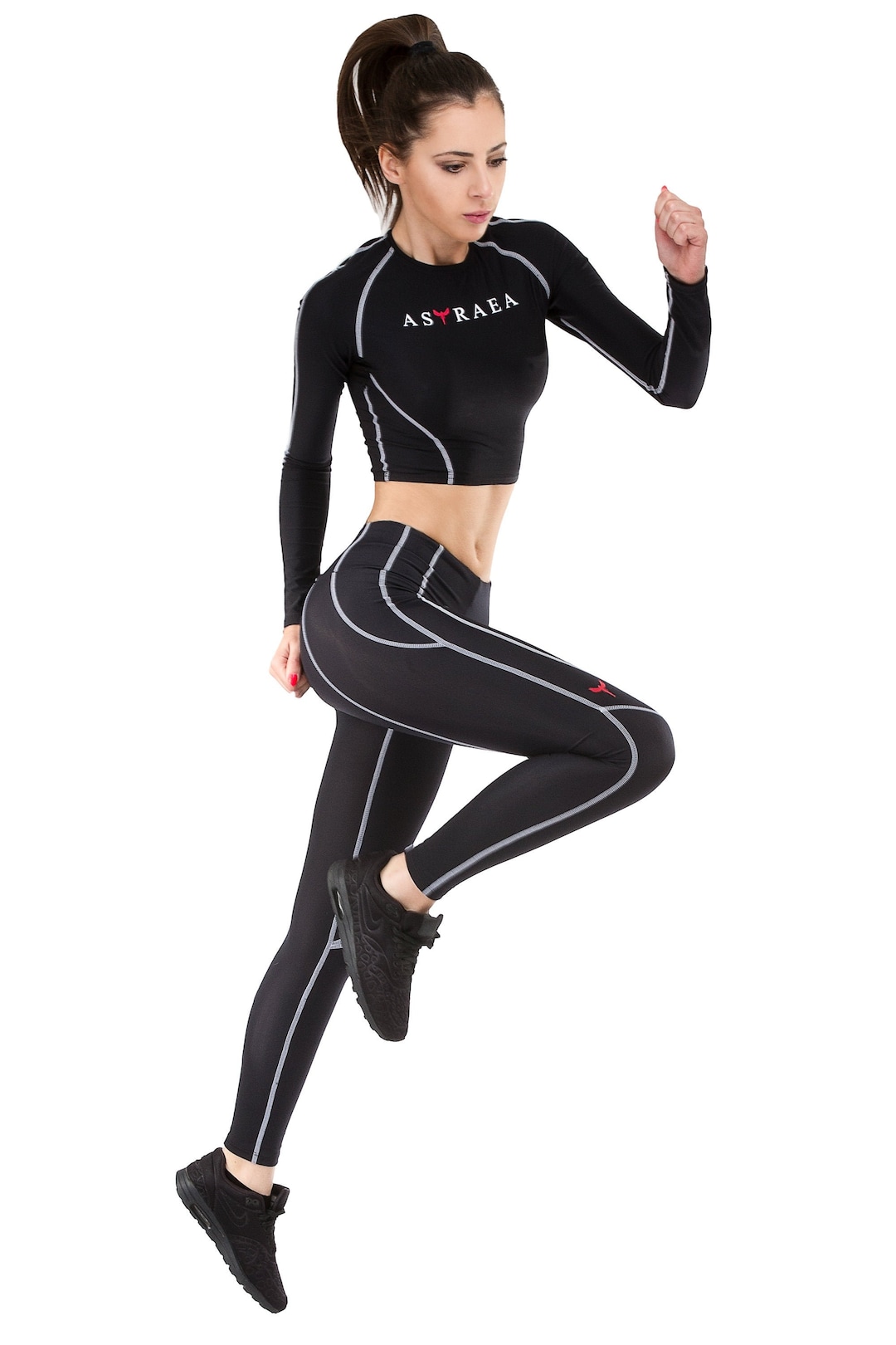 Workout Clothing Set, Sports Bra With Yoga Leggings and Workout Top ...