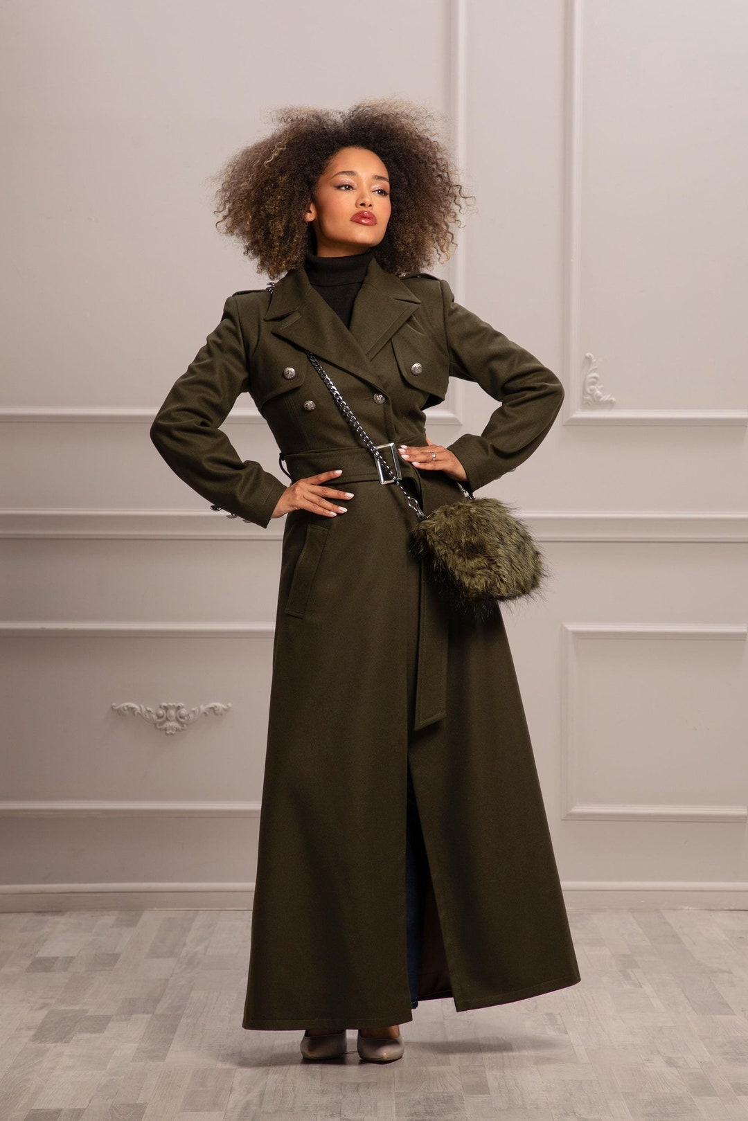 Wool Trench Coat, Wool Women Fashion, Womens Maxi Coat, Floor