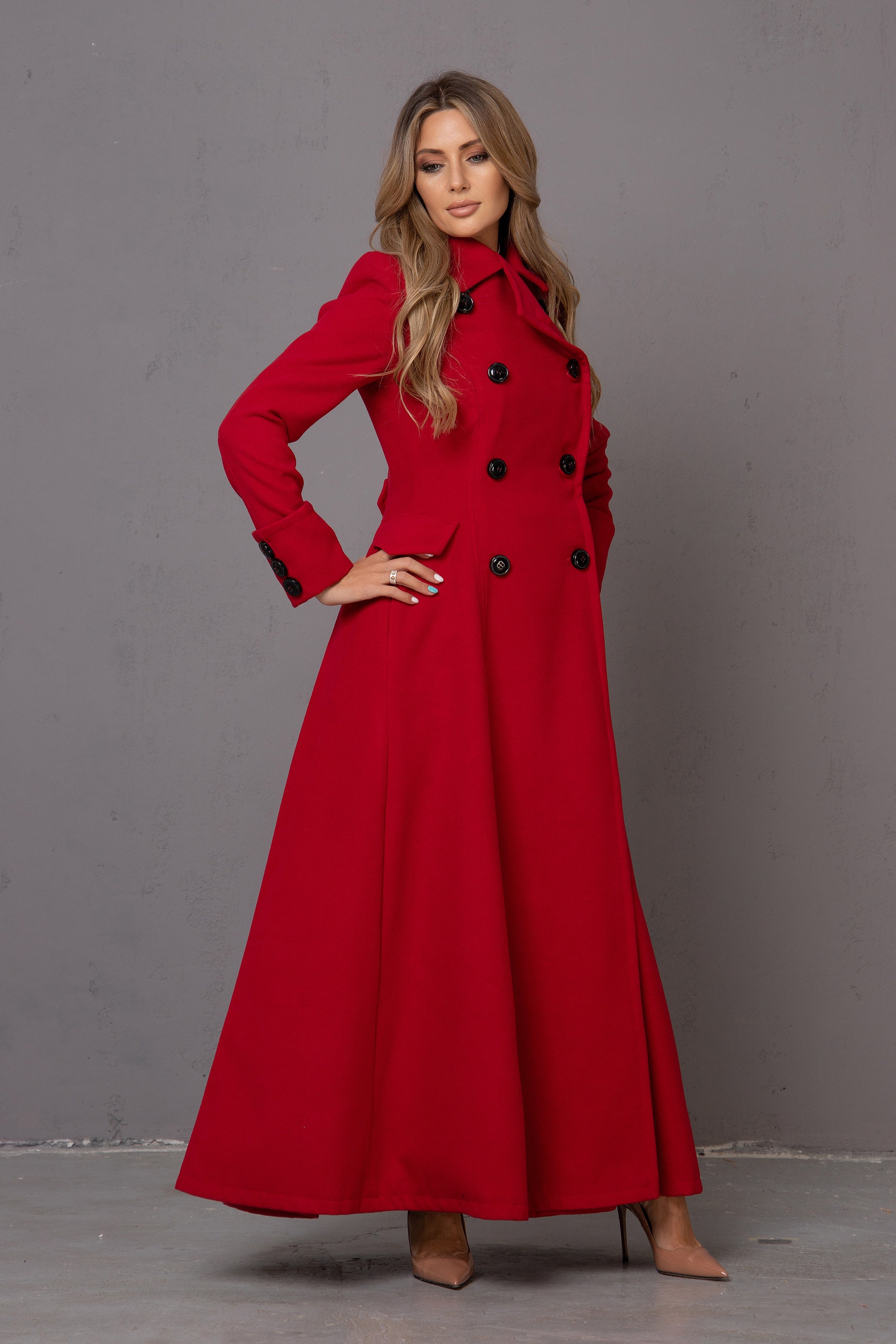 Wool Double Breasted Coat, Floor Length Coat, Red Valentine Coat, Custom Clothing, Plus Size Long Coat, Victorian Overcoat, Womens Clothing - Etsy Wool Double Breasted Coat, Floor Length Coat, Red Valentine Coat, Custom Clothing, Plus Size Long Coat, Victorian Overcoat, Womens Clothing - Etsy