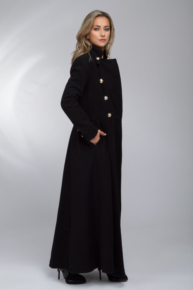Double-Breasted Women's Long Coat Winter Maxi Coat Fit | Etsy
