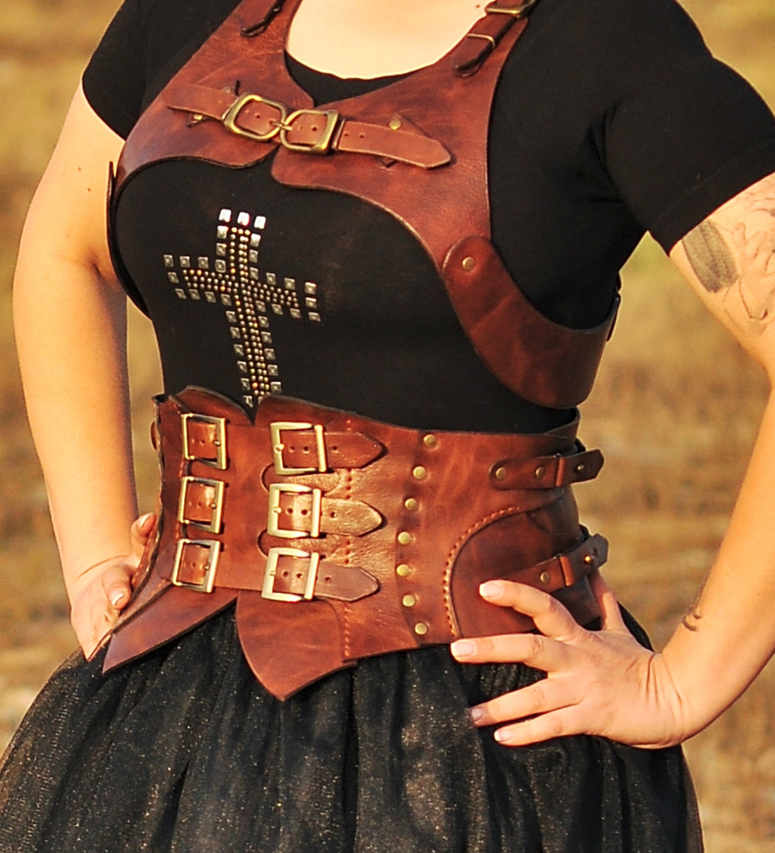 Brown Leather Corset Gothic Corset Waist Training Corset Etsy