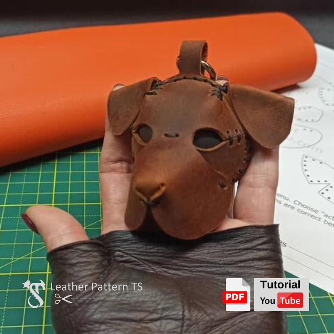 Leather Dog Keychain DIY Kit  Frenchie Keychain for Dog Lovers