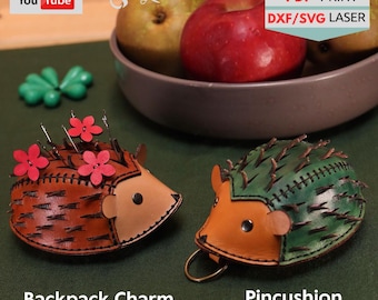 Hedgehog Leather Pattern: DIY Pincushion & Pendant (PDF + Laser Cutting)
