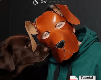 Leather Dog Mask Pattern: DIY Pet Play Puppy Hood (PDF Pattern)
