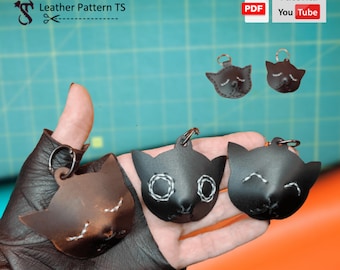 Leather Cat Keychain Pattern: Kawaii Kitten PDF (Digital Download)