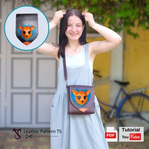 Pattern Cat-Themed Interchangeable Lid Design for Base Leather Bag (Pattern Base Bag Sold Separately) - PDF - Leather Pattern TS